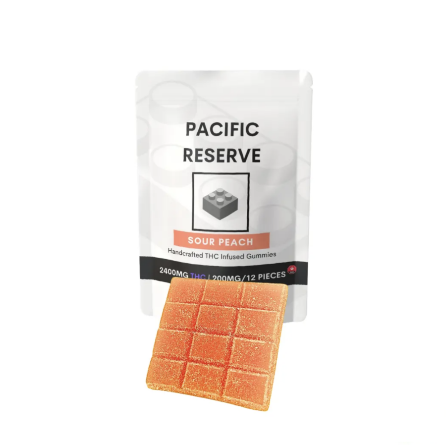 2400mg Pacific Reserve Gummies Sour Peach delivery vancouver